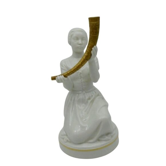 Rare Vintage White Royal Copenhagen Denmark Girl with the Golden Horn 12242 - Picture 1 of 10